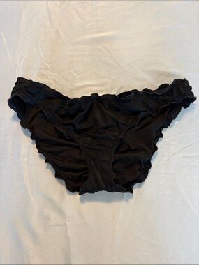 Victoria's Secret Black Ruffled Bikini Bottoms